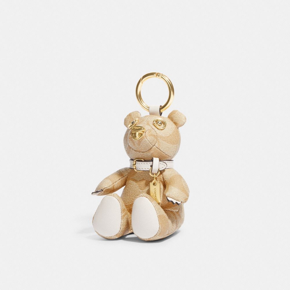 COACH®  Bear Bag Charm In Signature Canvas