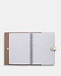 COACH®,NOTEBOOK IN SIGNATURE CANVAS WITH BEE PRINT,Gold/Chalk/Glacier White Multi,Inside View,Top View