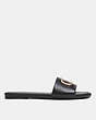 COACH®,EVY SANDAL,Leather,Black,Angle View