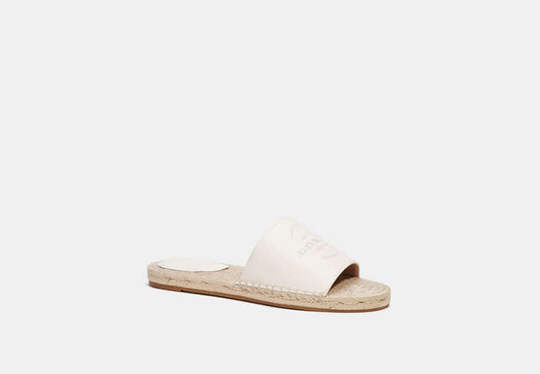 COACH®,CAILIN ESPADRILLE,Leather,Chalk,Front View