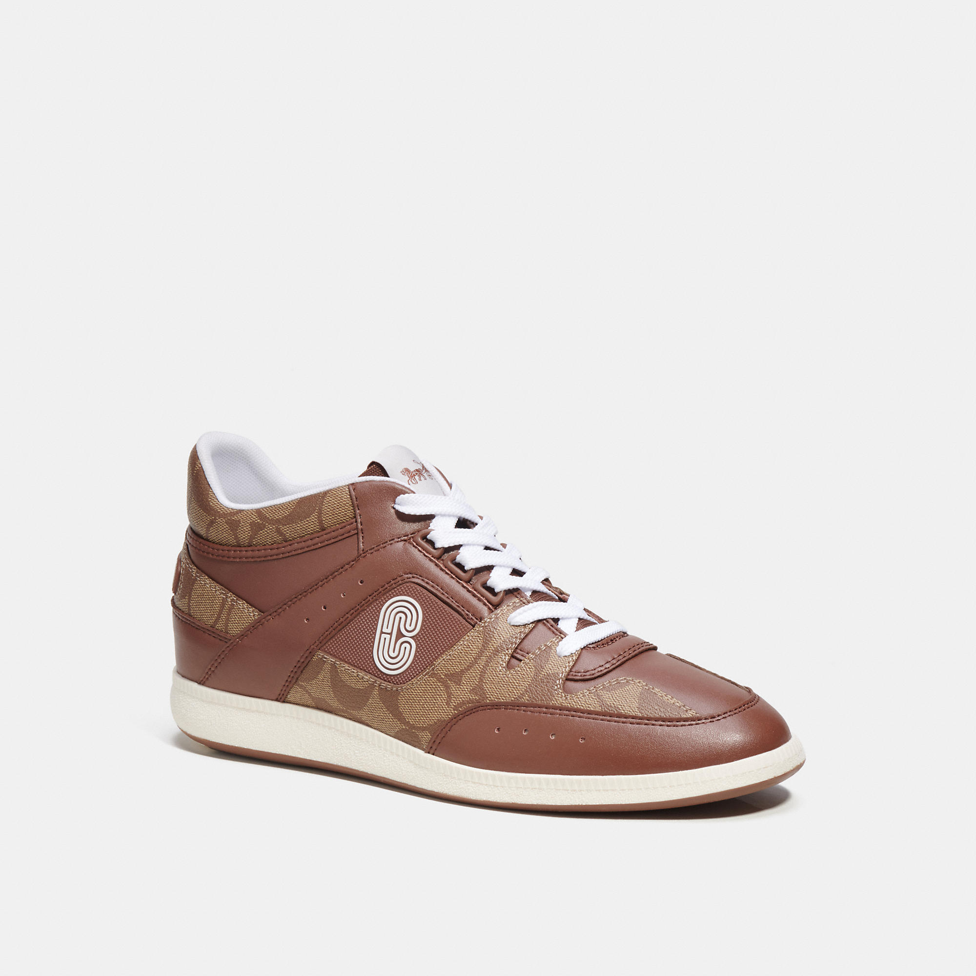 COACH OUTLET MID TOP SNEAKER IN SIGNATURE CANVAS