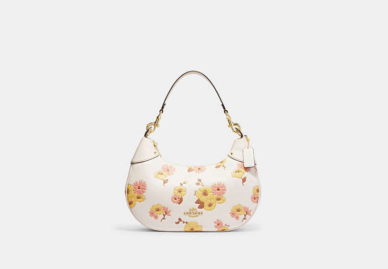 COACH®,MARA HOBO WITH FLORAL CLUSTER PRINT,Gold/Chalk Multi,Front View