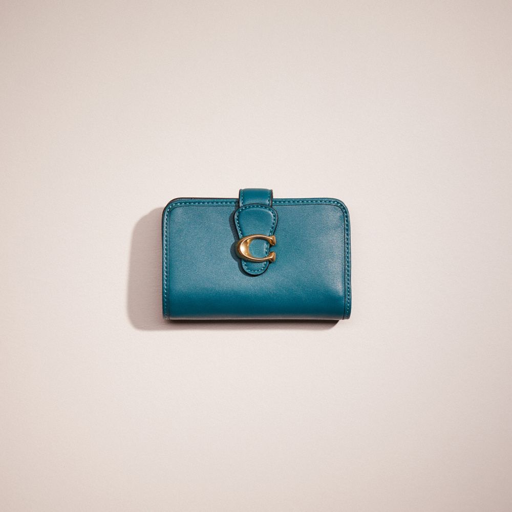 Coach Restored Tabby Medium Wallet In Brass/blue