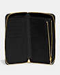 COACH®,MEDIUM ZIP AROUND WALLET,Crossgrain Leather,Brass/Black,Inside View,Top View