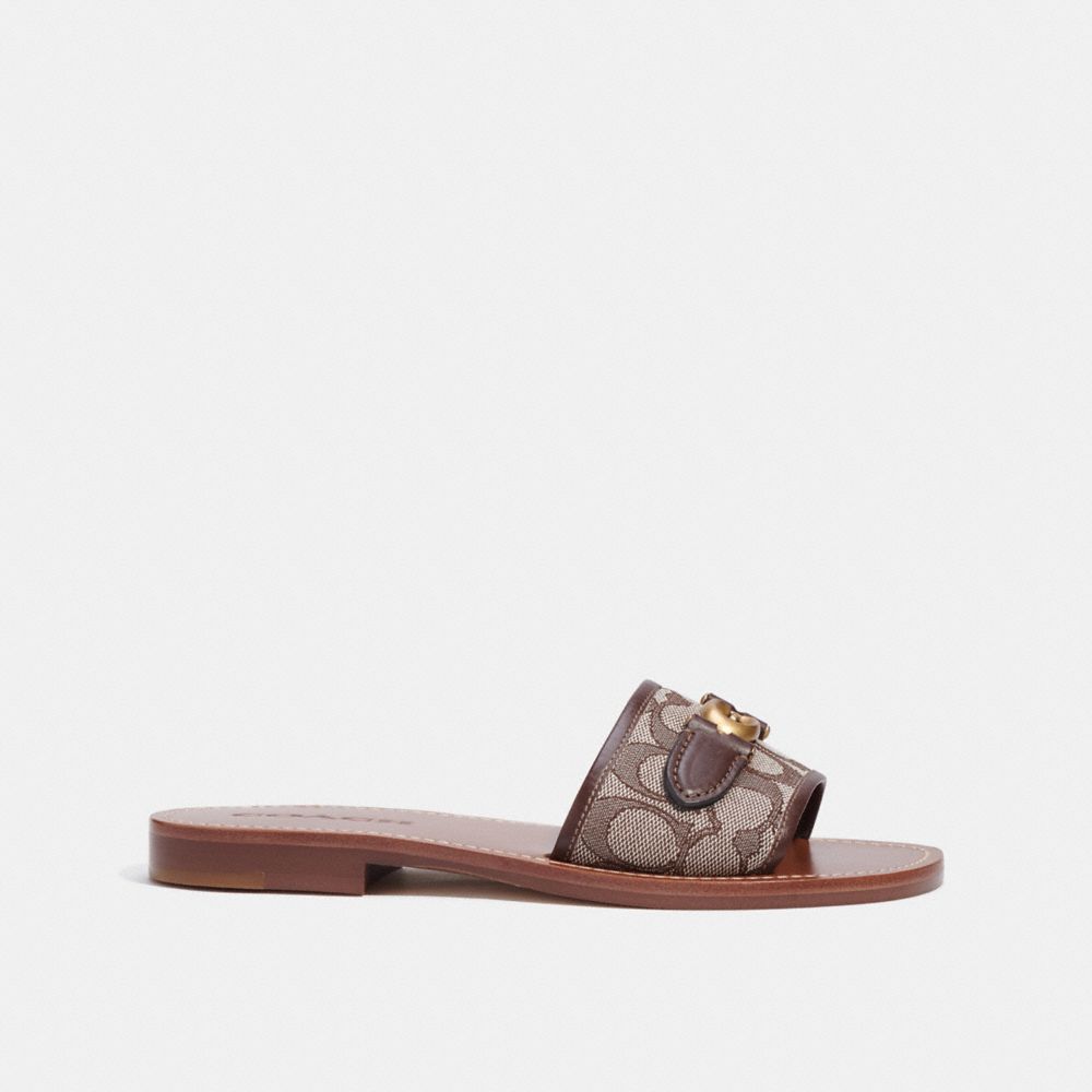 Coach Ina Sandal In Signature Jacquard In Maple/oak | ModeSens