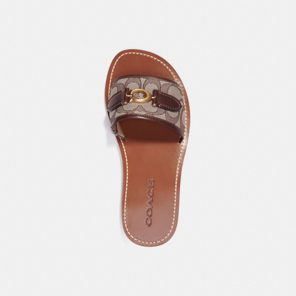 Coach Ina Sandal In Signature Jacquard In Maple/oak | ModeSens