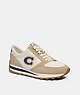 COACH®,RUNNER SNEAKER,Leather/Suede,Chalk/Midnight Navy,Front View