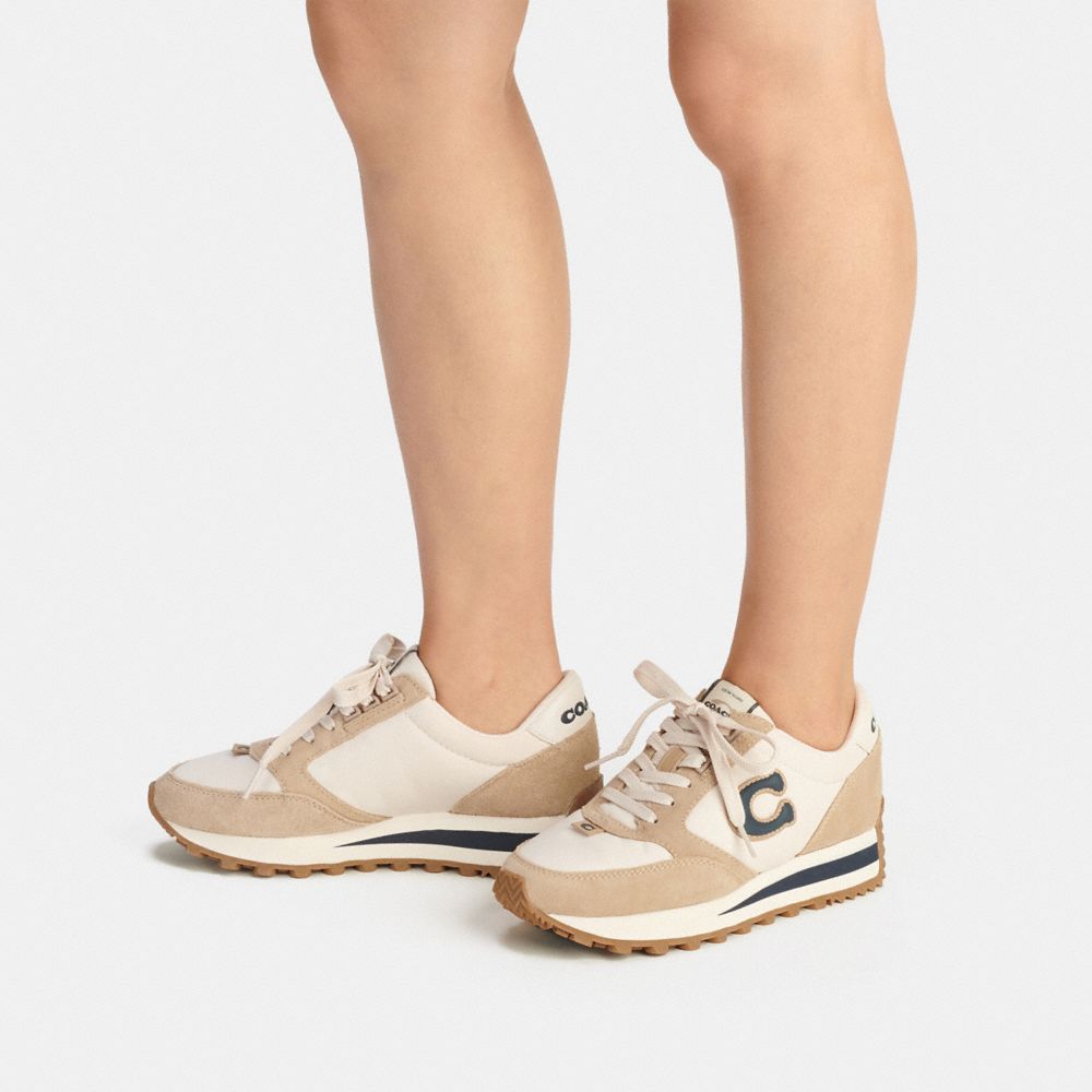 Shop Coach Runner Sneaker In Chalk/midnight Navy