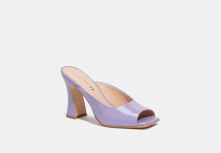 COACH®,LAURENCE SANDAL,Patent Leather,Light Violet,Front View