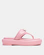 COACH®,SYLVIE SANDAL,Leather,Flower Pink,Angle View