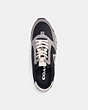 COACH®,RUNNER SNEAKER,Leather/Suede,Black/Heather Grey,Inside View,Top View