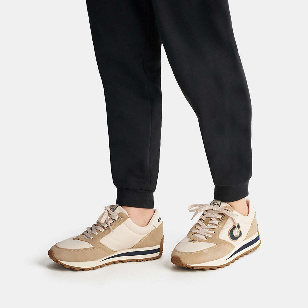 Shop Coach Runner Sneaker In Chalk/oat