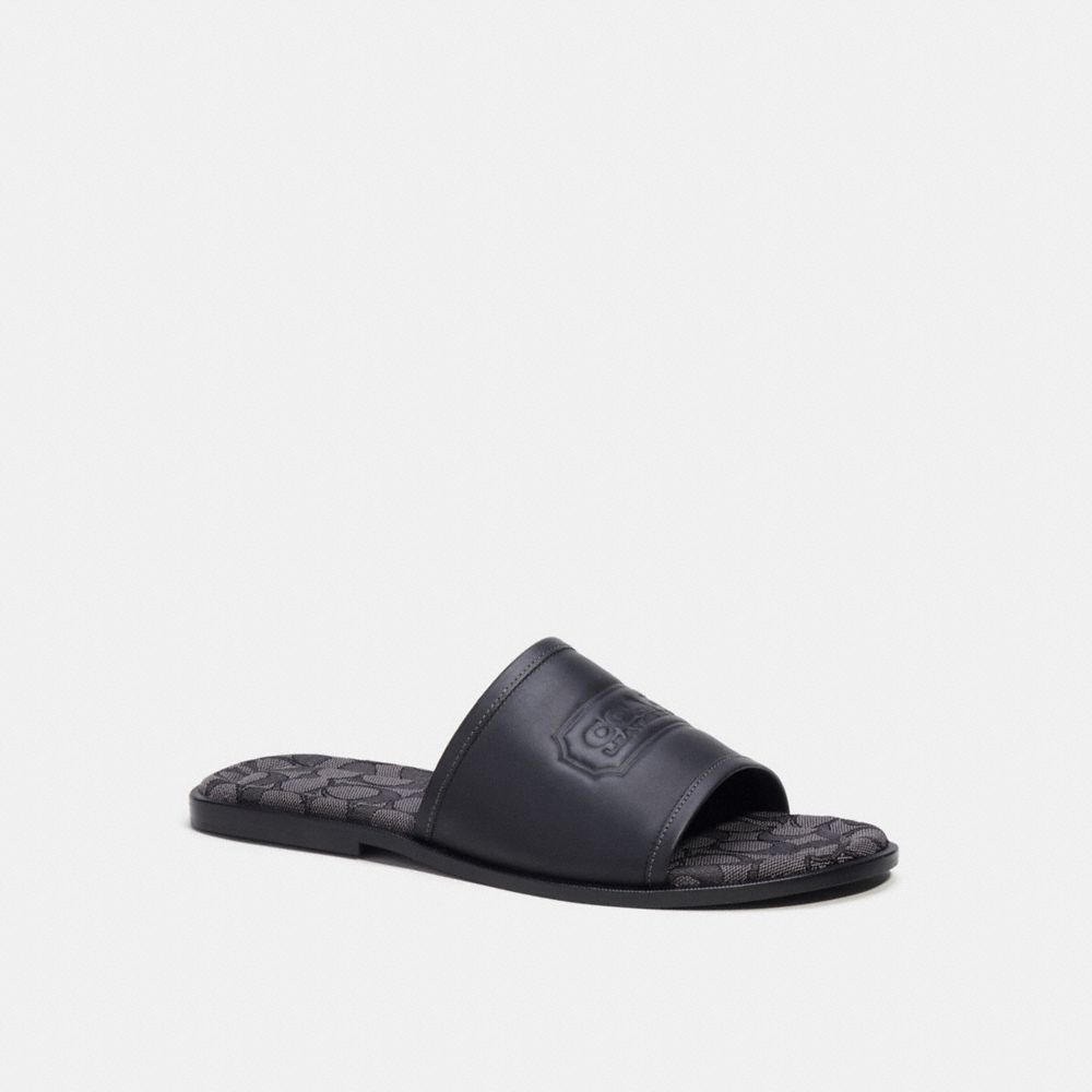 Shop Coach Sandal With Signature Jacquard In Black
