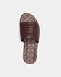 COACH®,SANDAL WITH SIGNATURE JACQUARD,Leather,Maple,Inside View,Top View
