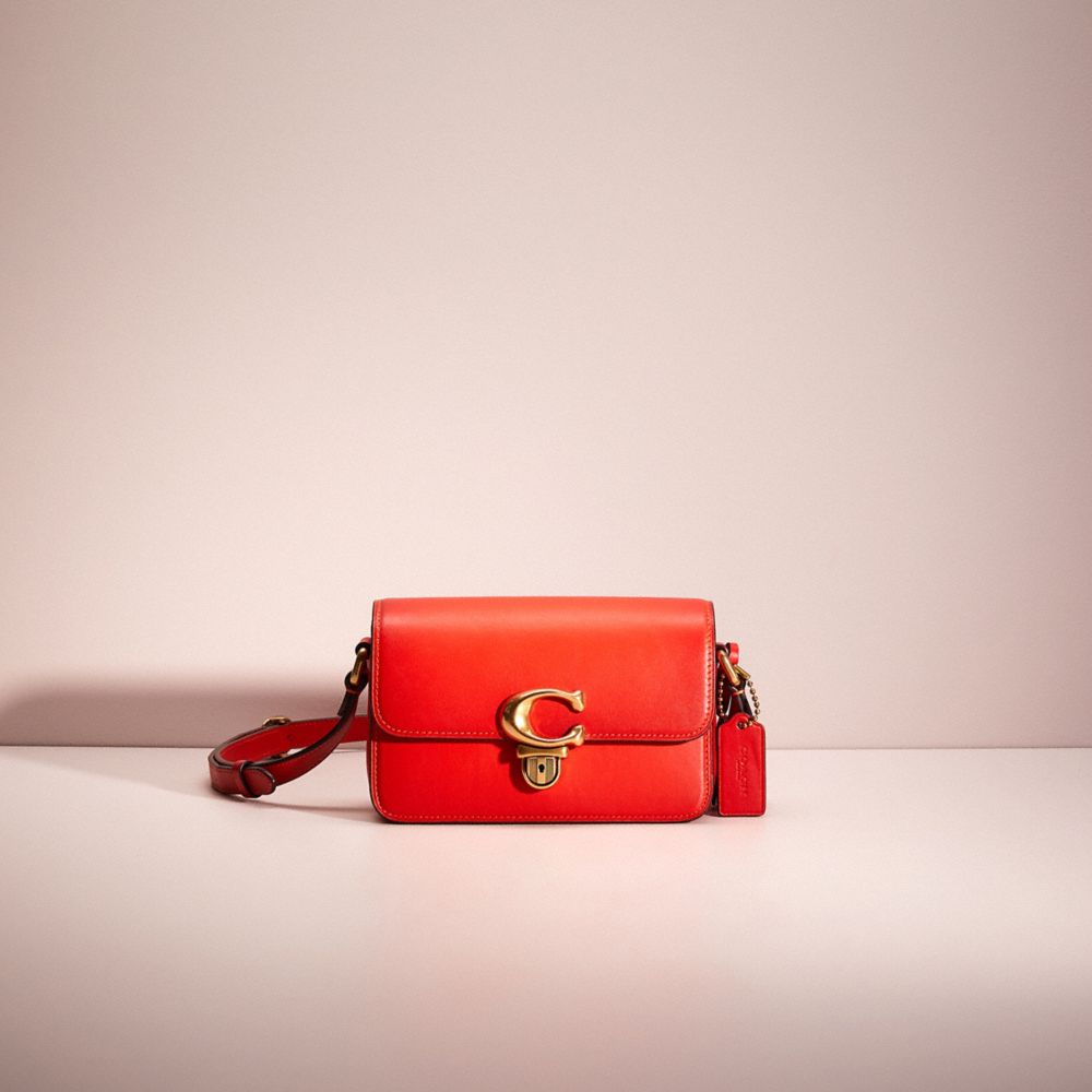 Coach Restored Studio Shoulder Bag 19 In Brass/red Orange