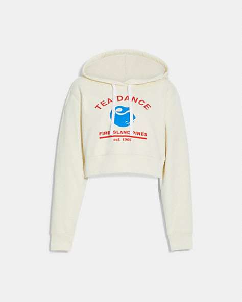 Cropped Hoodie With Tea Dance Graphic