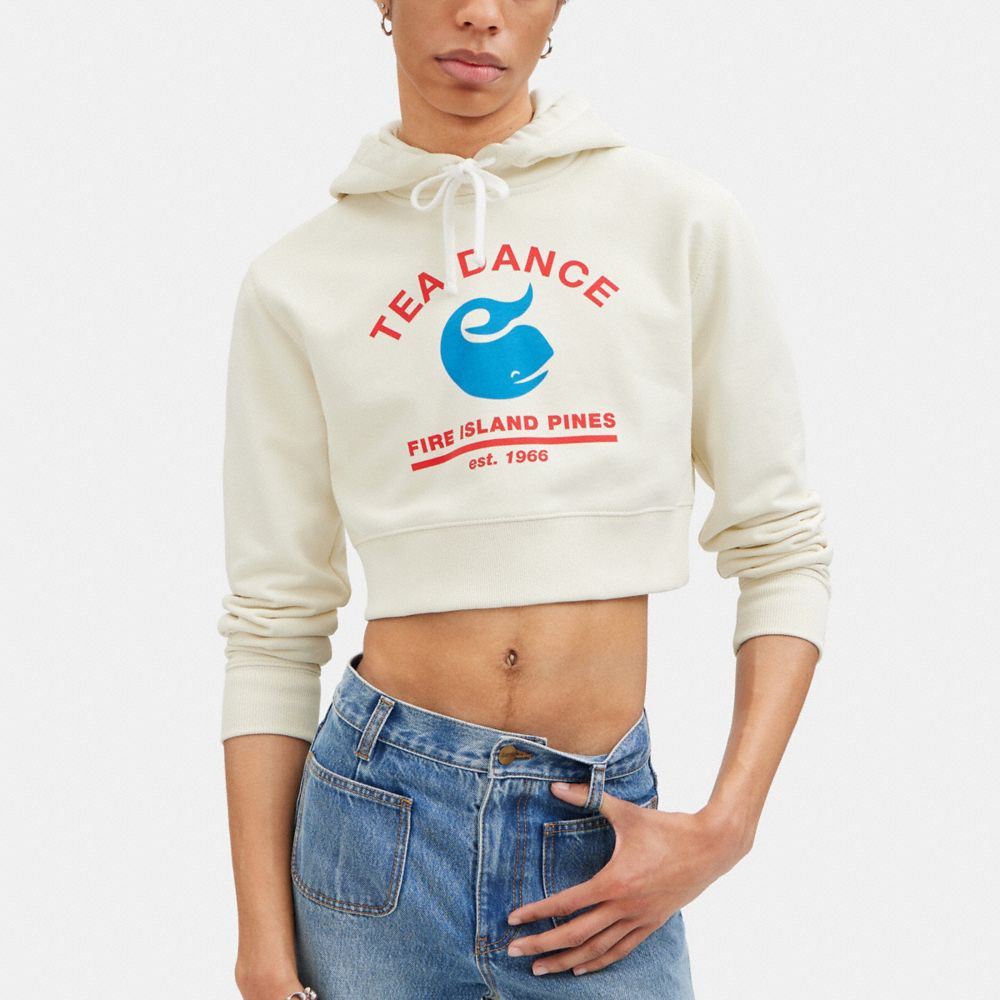Cropped Hoodie With Tea Dance Graphic | COACH®