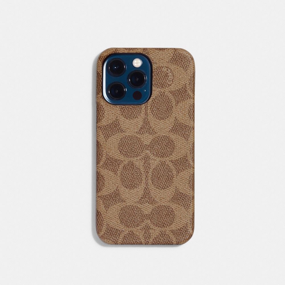 Coach iPhone 14 Pro Max Case in Signature Canvas in Beige - Size One