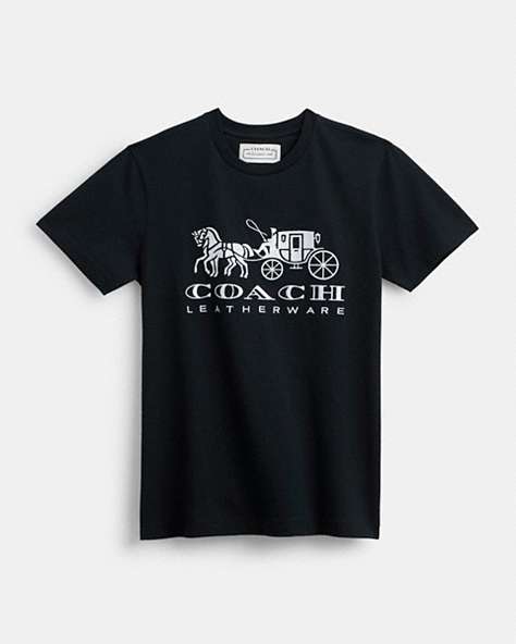 COACH®,HORSE AND CARRIAGE T-SHIRT,cotton,Black,Front View