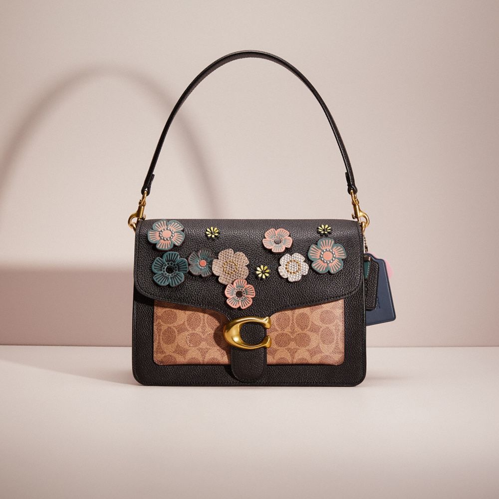Coach Upcrafted Tabby Shoulder Bag With Signature Canvas In Brass/tan