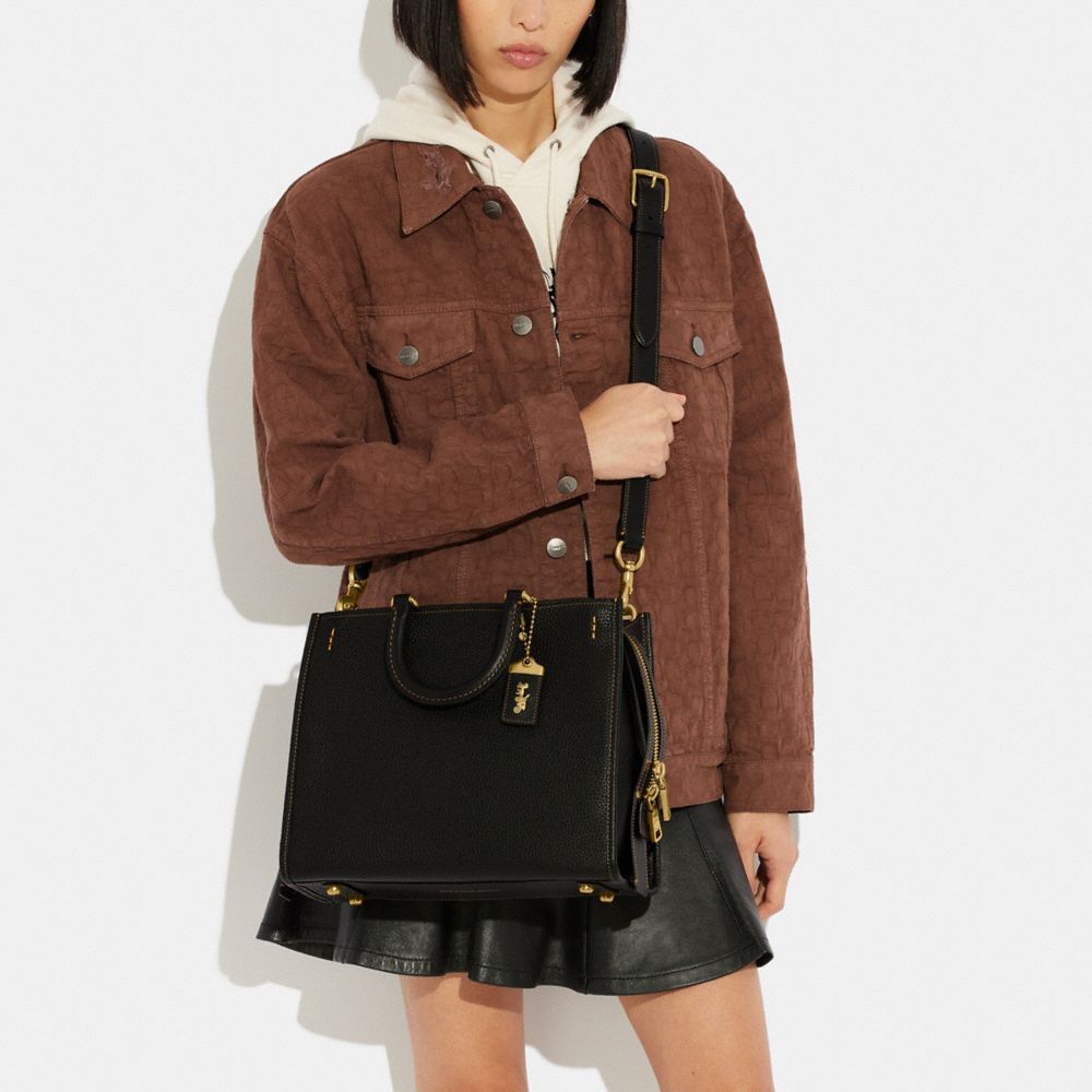 Coach Rogue In Regenerative Leather In Brass/black