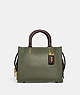 COACH®,ROGUE 25 IN REGENERATIVE LEATHER,Glovetanned Leather,Medium,Brass/Army Green Multi,Front View