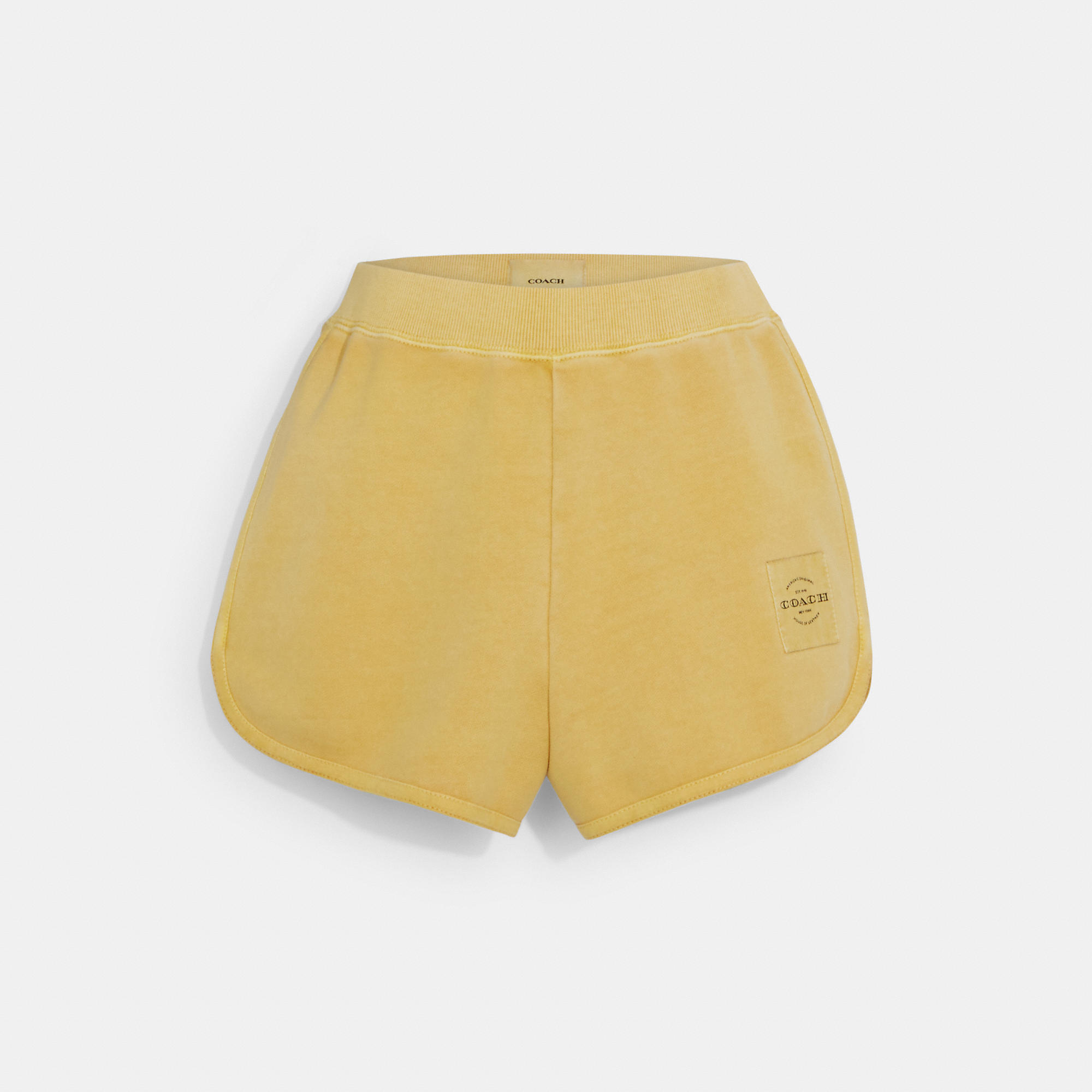 Coach Outlet Garment Dye Retro Sweatshorts In Yellow