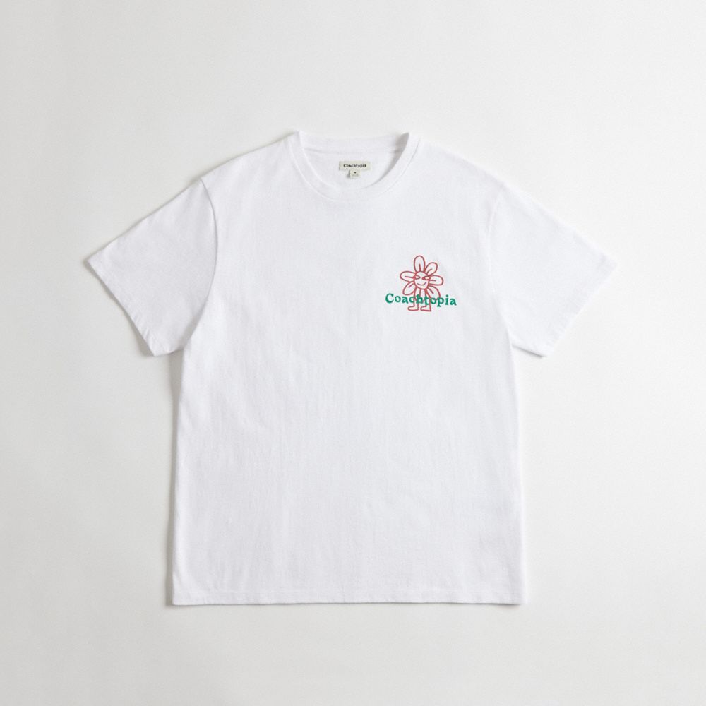 Relaxed T Shirt In 95% Recycled Cotton: Flower Watcher