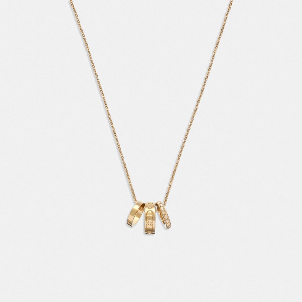 Coach Outlet Signature Rondell Necklace In Rose Gold