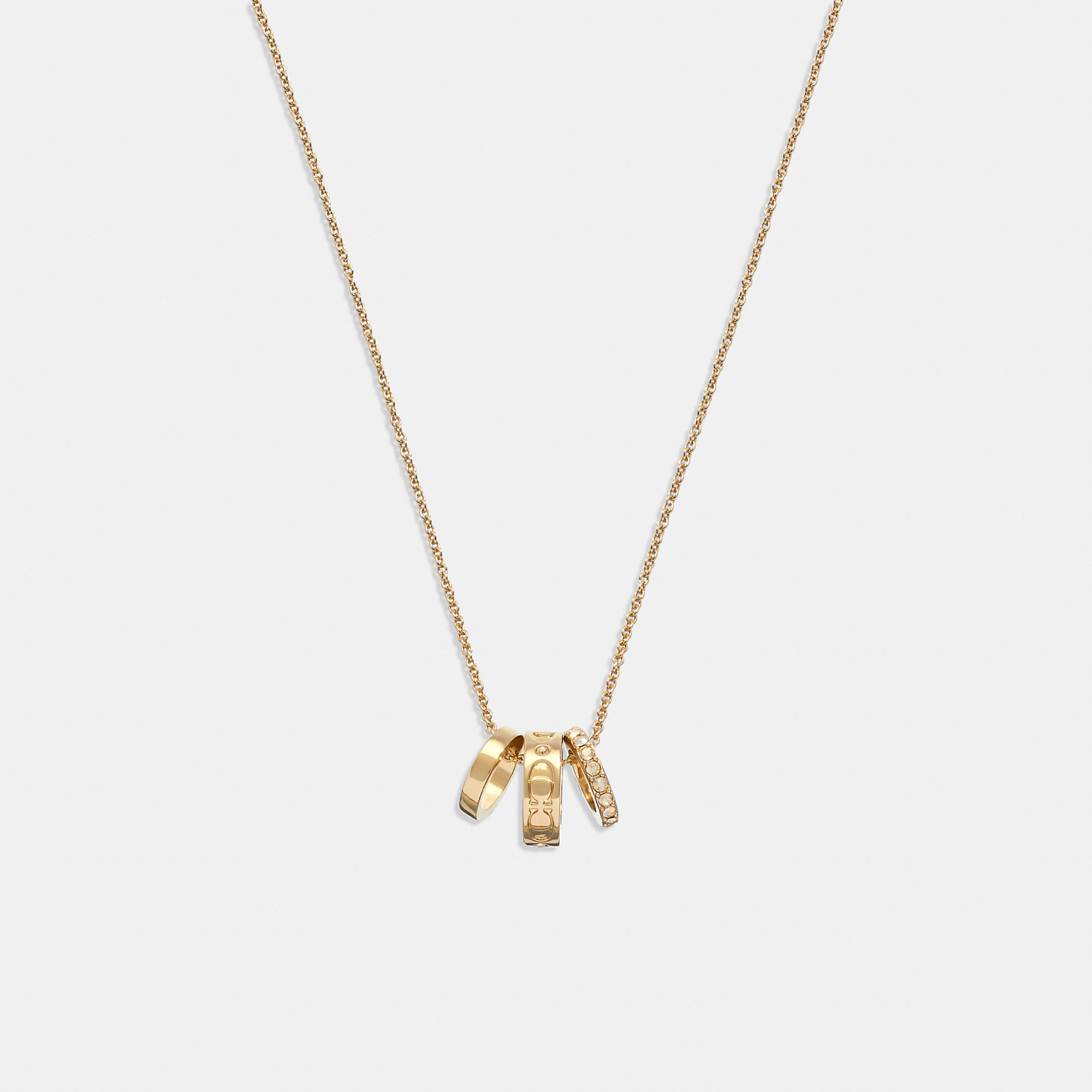 Coach Outlet Signature Rondell Necklace In Yellow