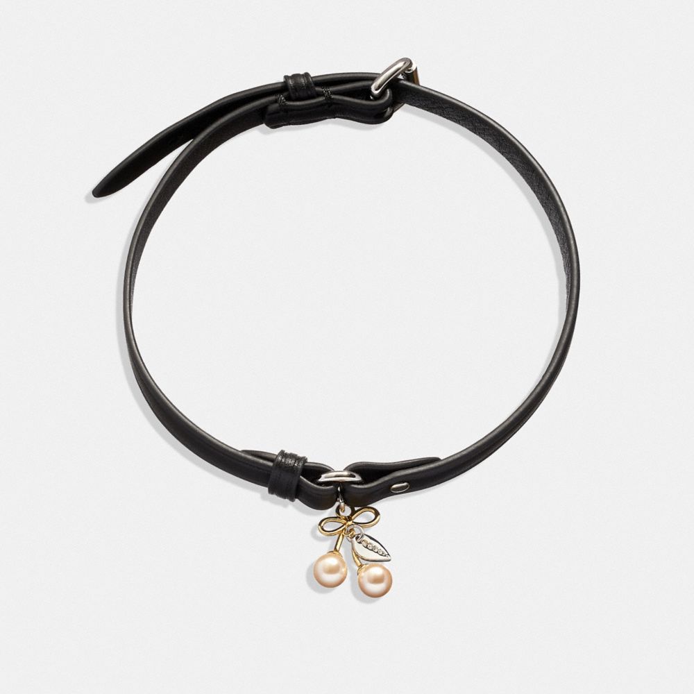 COACH® Kisslock Cherry Leather Choker
