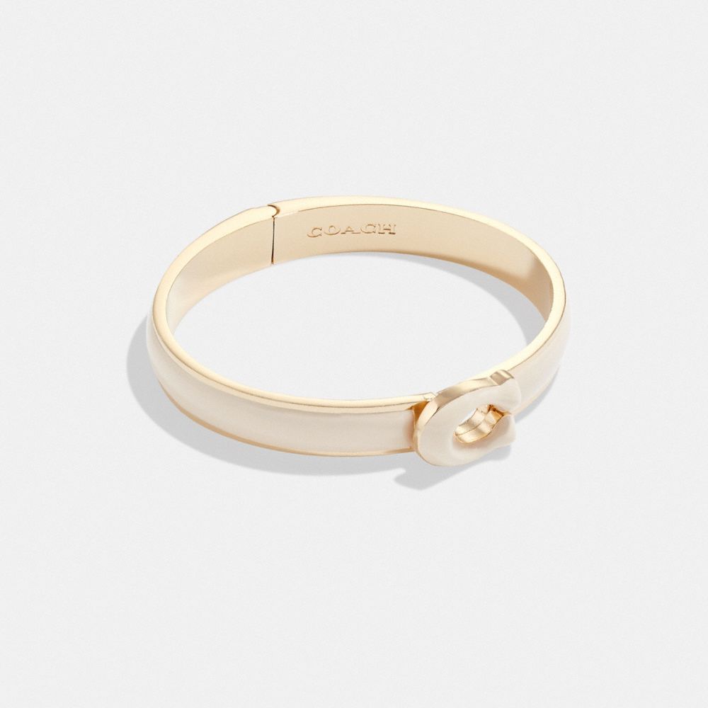 Sculpted Signature Enamel Hinged Bangle, ProductTile