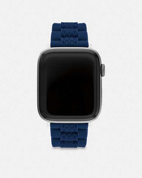 COACH®,APPLE WATCH® STRAP, 42MM AND 44MM,Navy,Front View