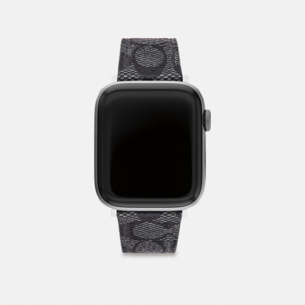 Coach Apple Watch Signature Canvas Strap, 42mm & 44mm - Black