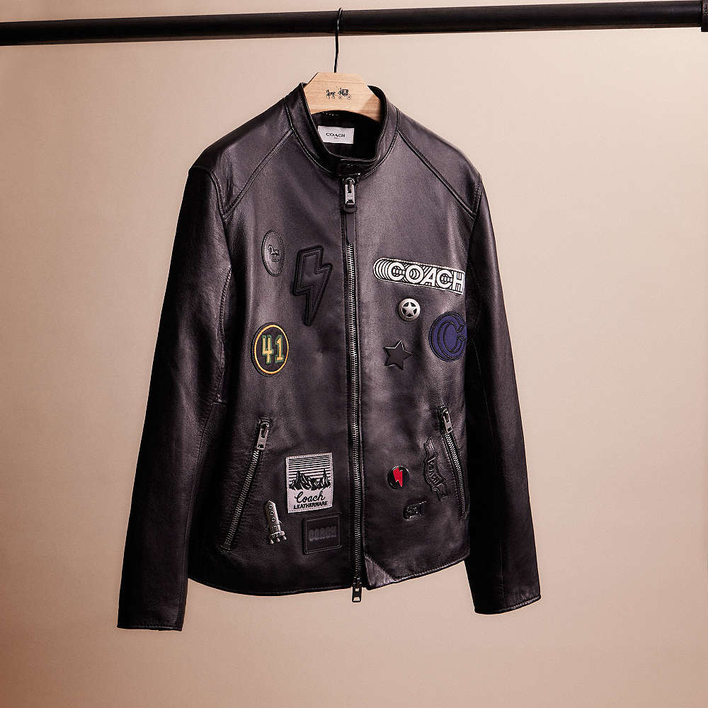 Coach Upcrafted Leather Racer Jacket In Black