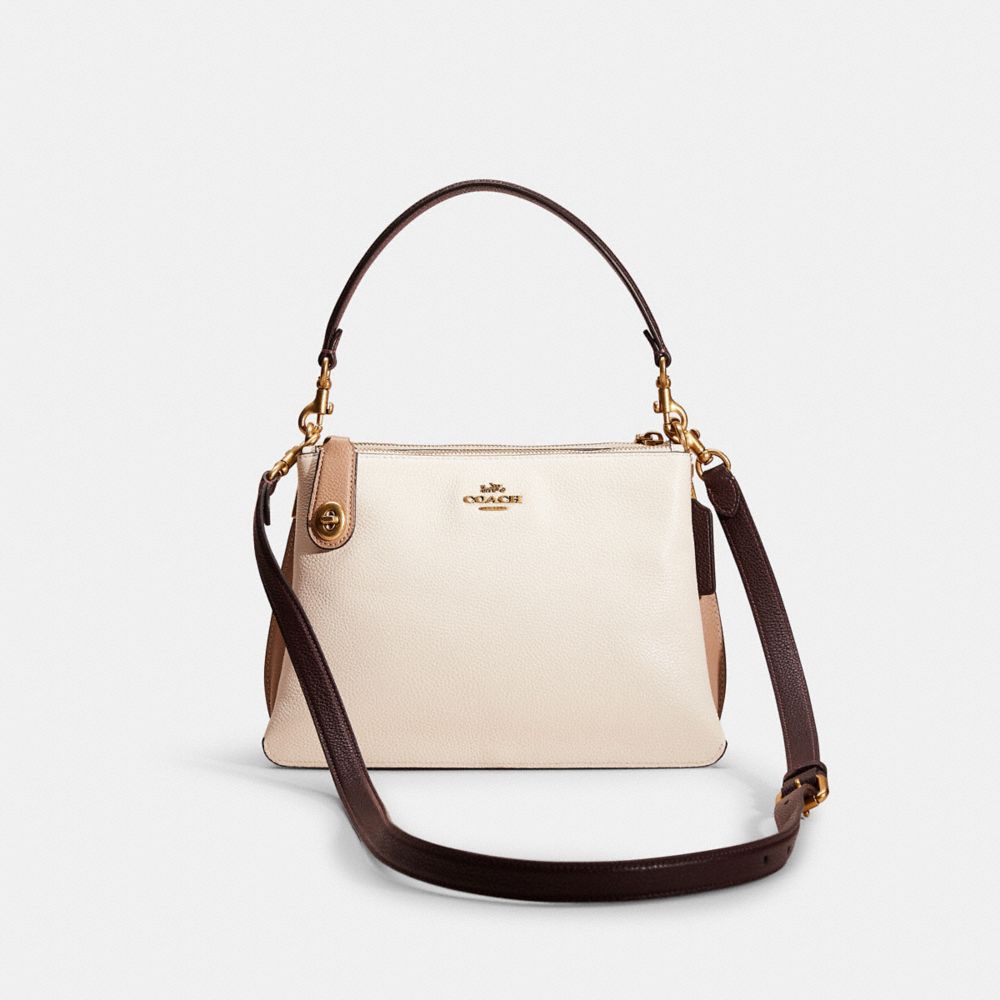 double zip shoulder bag in colorblock coach