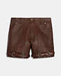 Distressed Leather Shorts