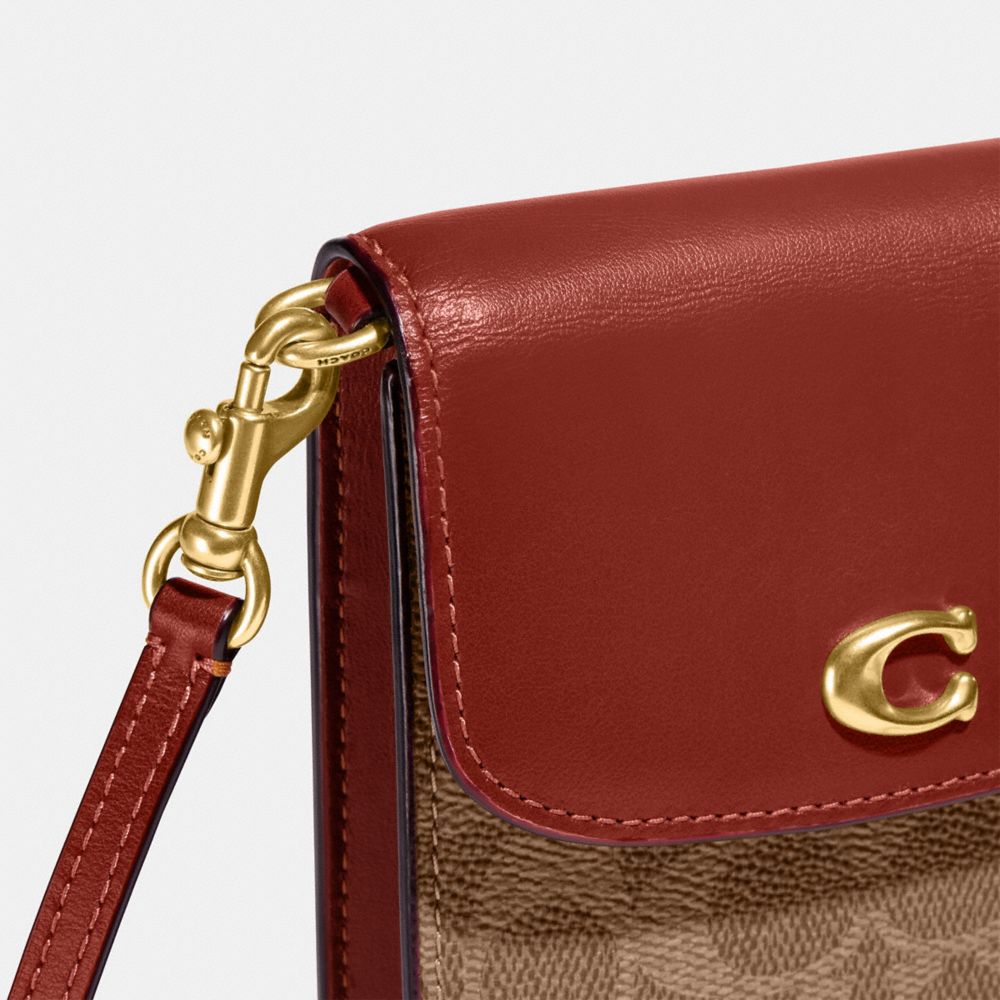 Coach Signature Canvas Phone Crossbody Bag, Tan Rust/Signature at John  Lewis & Partners