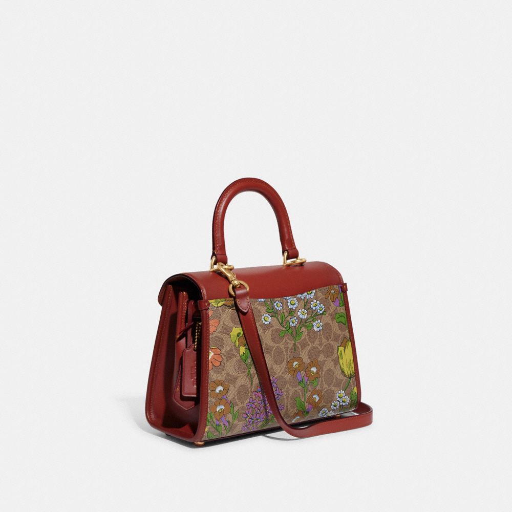 Coach Sammy Top Handle In Signature Canvas With Floral Print In