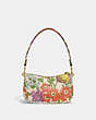 COACH®,SWINGER 20 WITH FLORAL PRINT,Glovetanned Leather,Brass/Ivory Multi,Back View