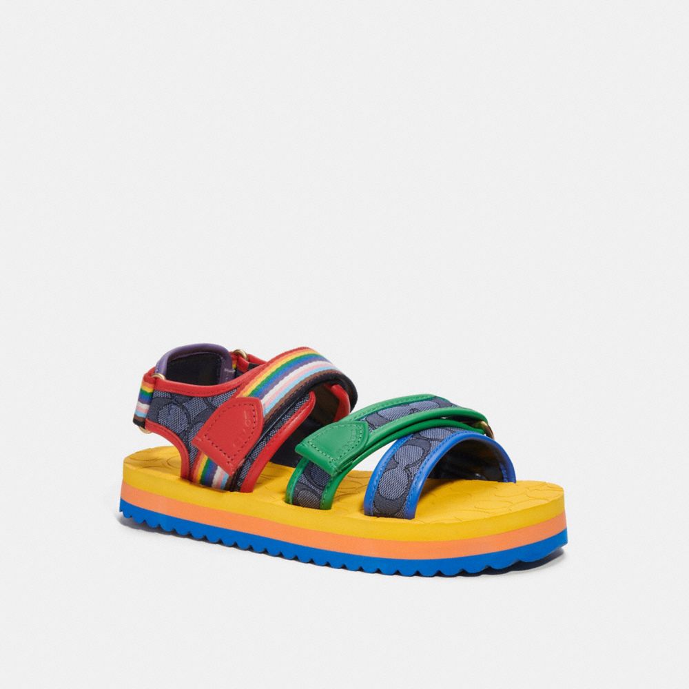 Sport Sandal In Signature Jacquard And Rainbow | COACH®