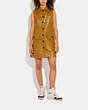 COACH®,LEATHER TRENCH DRESS,Leather,Light Brown,Scale View