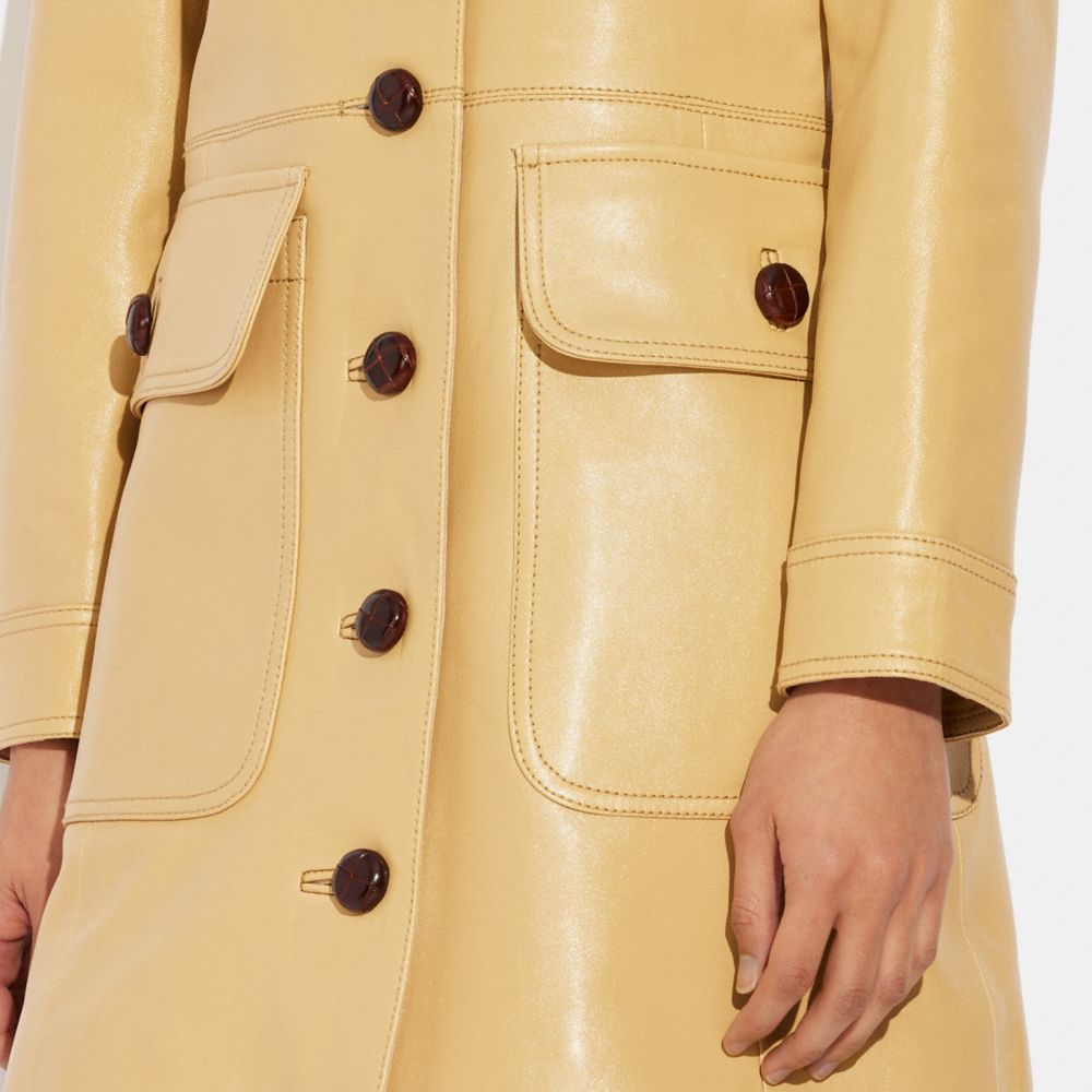 magasin Uændret Høne Leather Trench Coat | COACH®