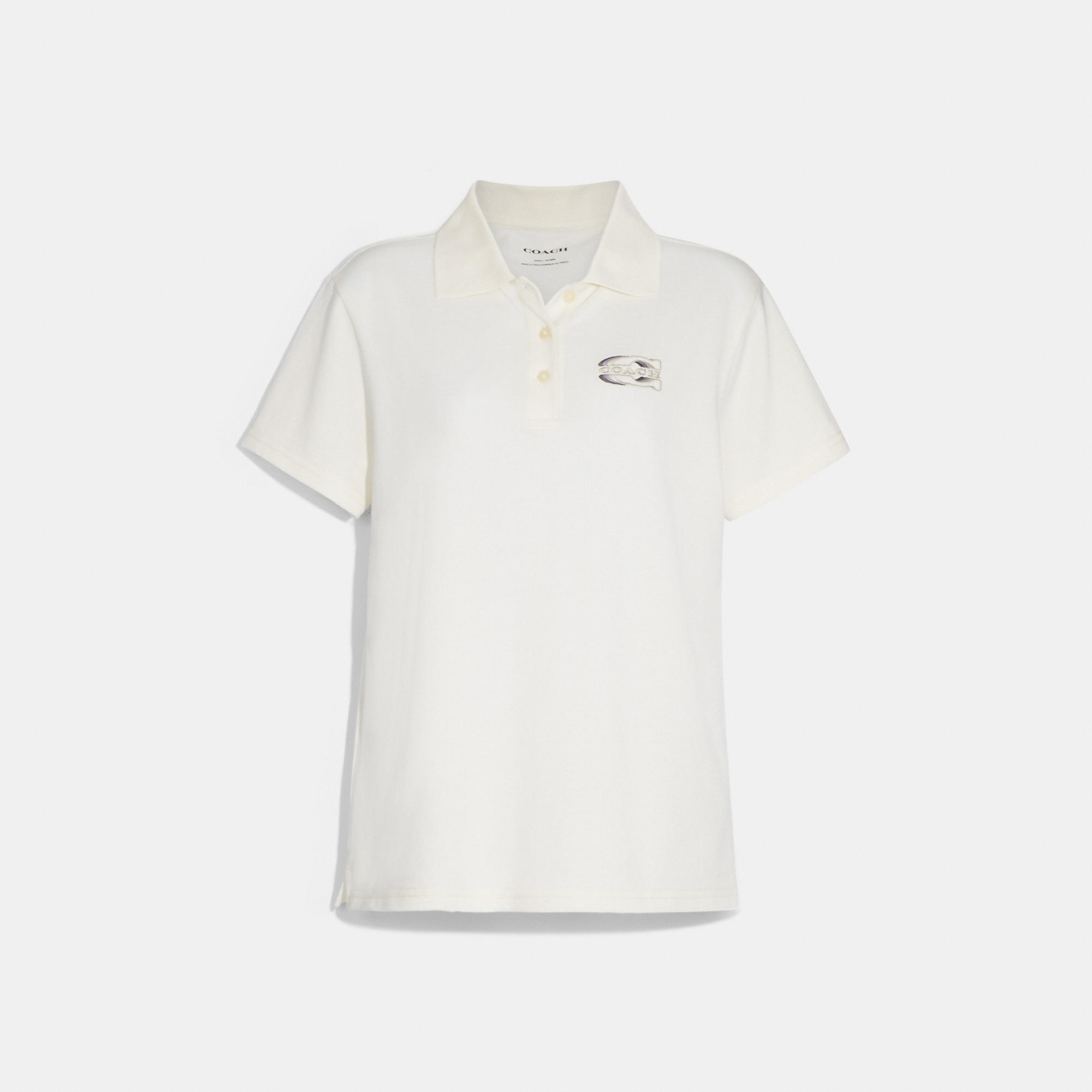 Coach Outlet Solid Gradient Pique Polo Shirt In White