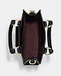 COACH®,NORTH SOUTH MINI TOTE,Leather,Anniversary,Gold/Black,Inside View,Top View
