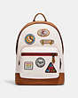 COACH®,WEST BACKPACK WITH PATCHES,Leather,Gunmetal/Chalk Multi,Front View