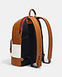 COACH®,WEST BACKPACK WITH PATCHES,Leather,Gunmetal/Chalk Multi,Angle View