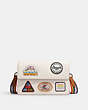 COACH®,TURNER FLAP CROSSBODY WITH PATCHES,Leather,Gunmetal/Chalk Multi,Front View