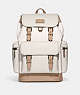 COACH®,SPRINT BACKPACK IN COLORBLOCK,Leather,Office,Black Antique Nickel/Chalk/Steam,Front View