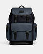 COACH®,SPRINT BACKPACK IN COLORBLOCK,Leather,Office,Black Antique Nickel/Midnight Navy/Denim,Front View